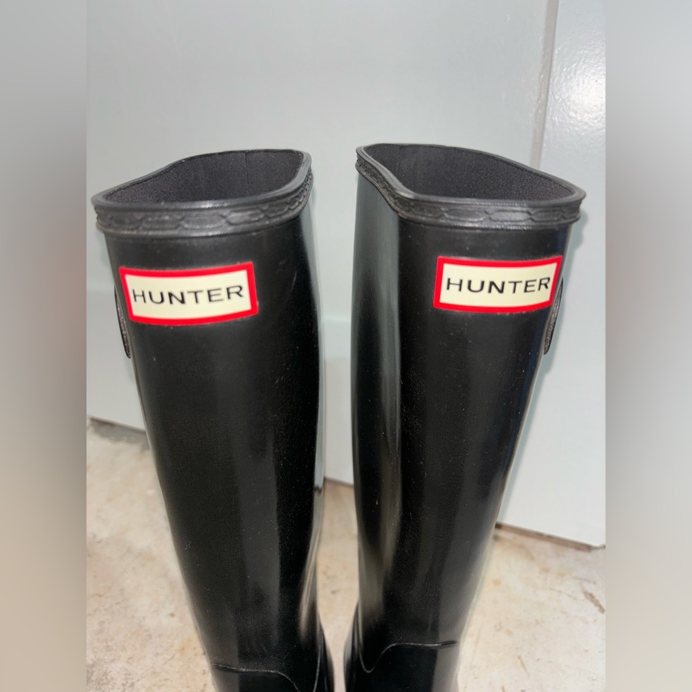 Hunter Women's Original Tall Gloss Rain Boots size 6 black - Picture 11 of 16